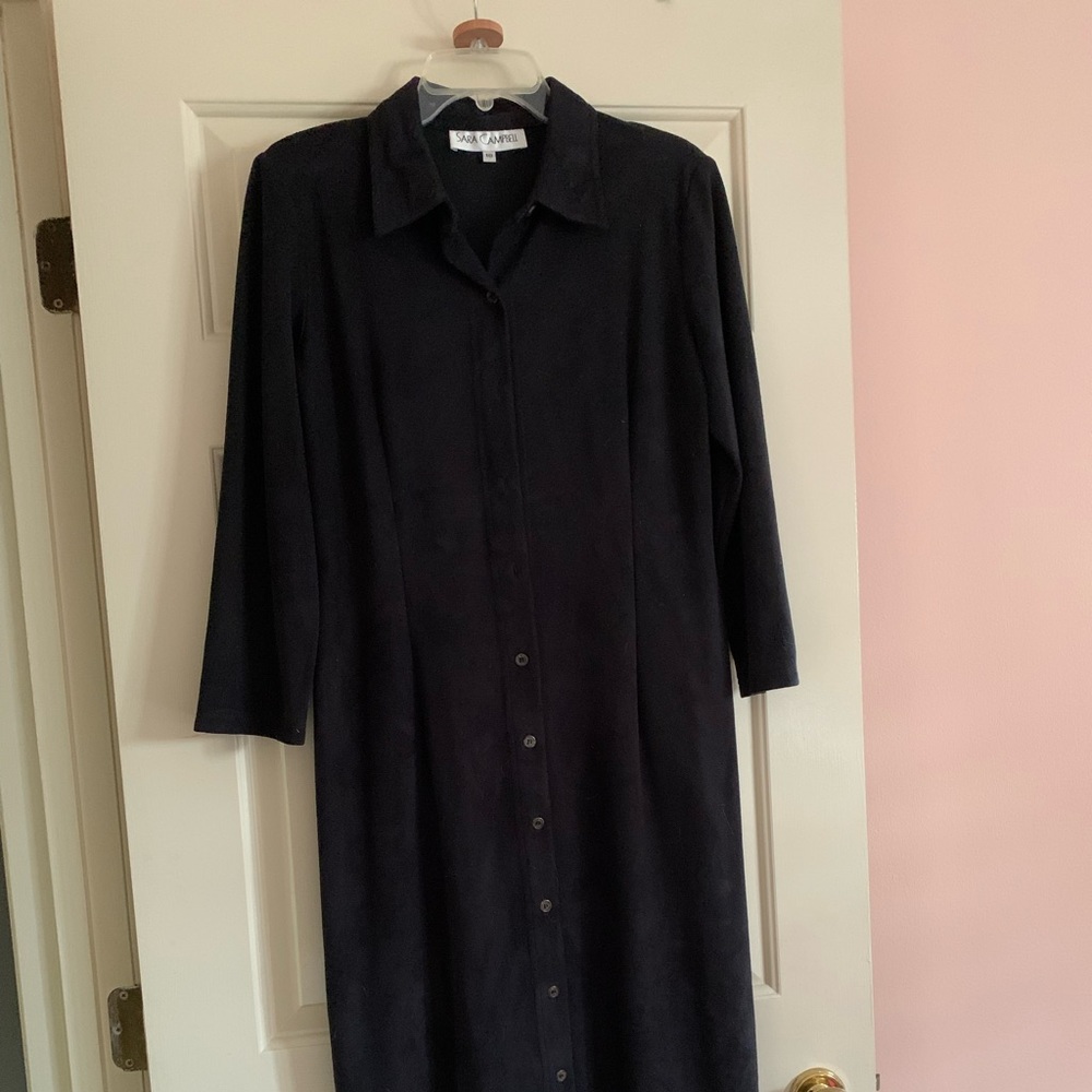 Faux suede maxi dress black